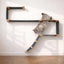 The Play - A Cat Play Wall System Natural Bamboo Charcoal Gray Canvas Cat Condo Catastrophic Creations