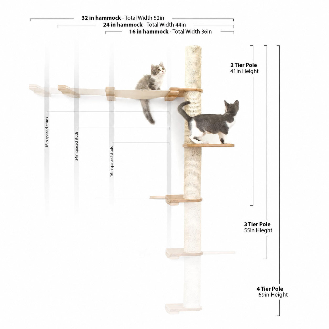 The Crow's Nest - A Wall Cat Scratcher with Hammock Cat Condo Catastrophic Creations