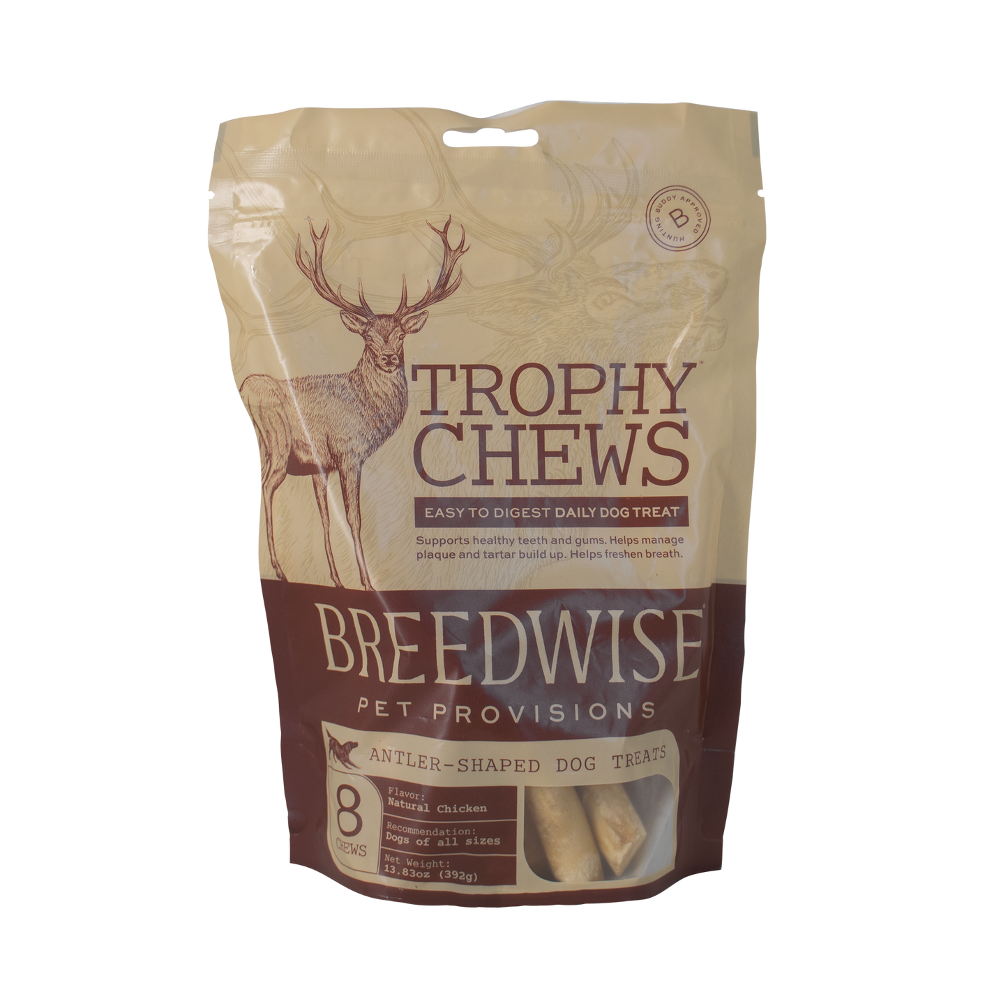 Trophy Chews™ Antler-Shaped Dental Treats 1 pouch - 24.95 Dog Treat Breedwise Pet Provisions