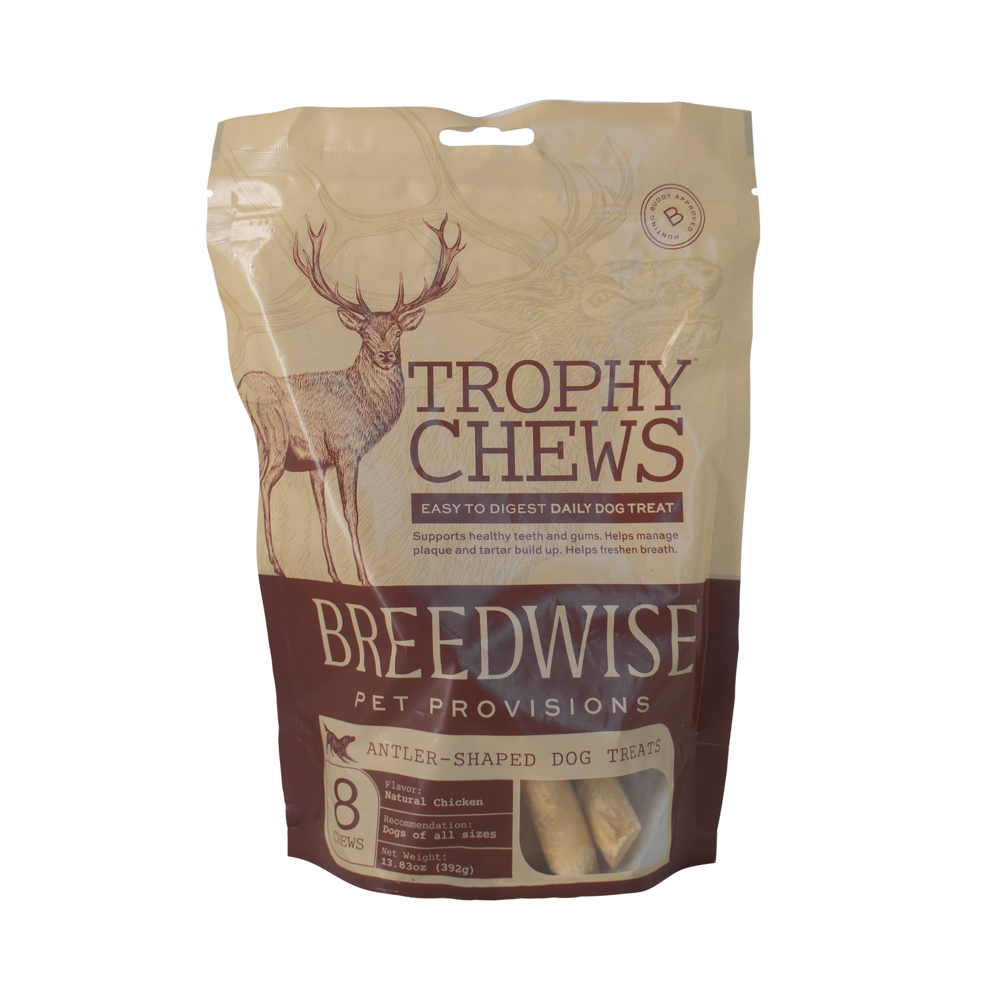 Trophy Chews™ Antler-Shaped Dental Treats 1 pouch - 24.95 Dog Treat Breedwise Pet Provisions