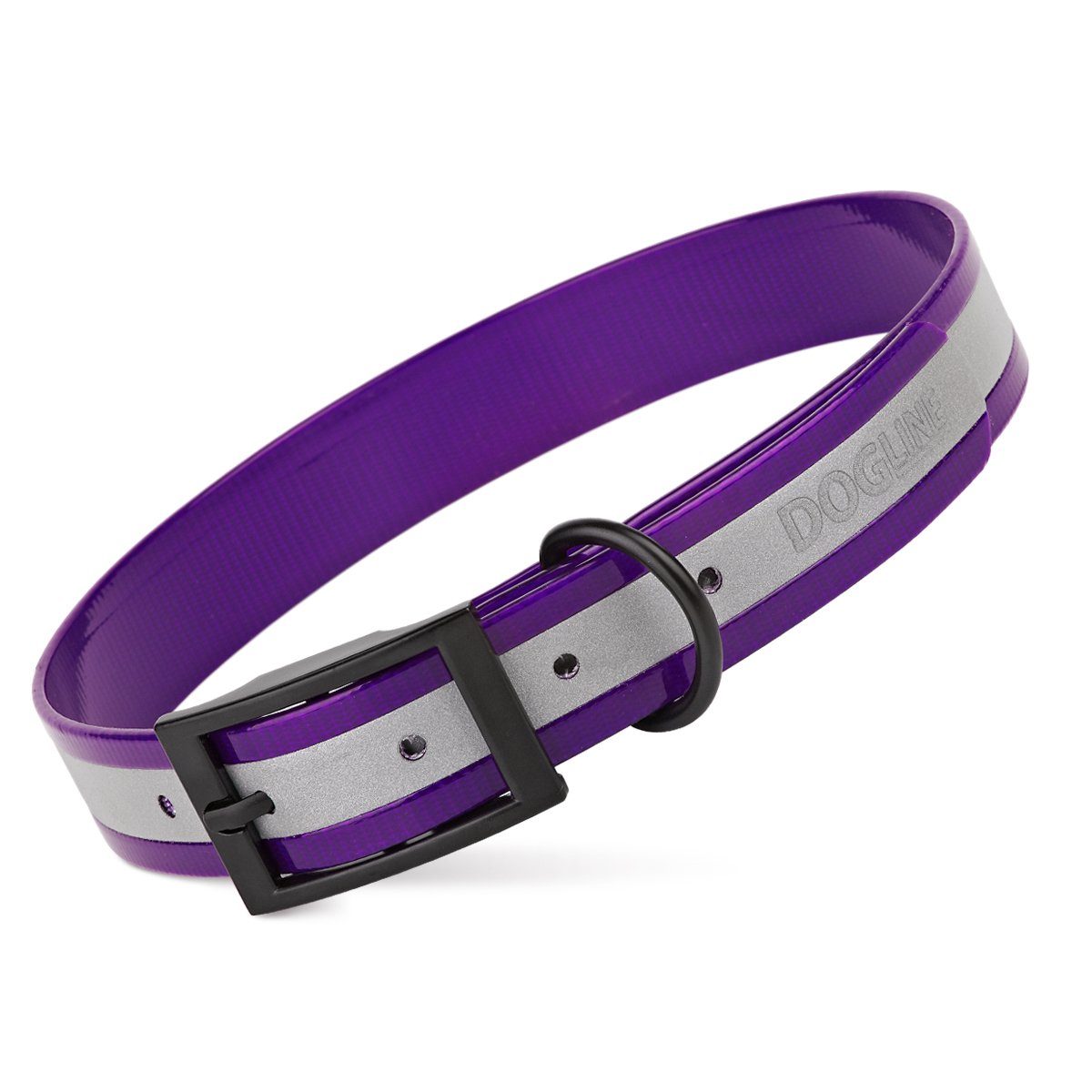 Biothane Translucent Reflective Dog Collar Purple Dog Collars Dogline