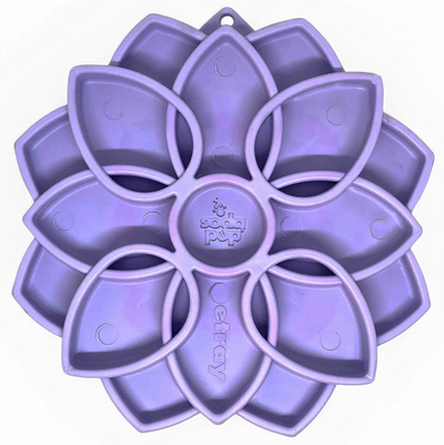 Mandala Softie eTray Shallow Slow Feeder Dog Bowl with Suction Cups | USA Made Pastel Purple Mandala Softie ETRAY SodaPup/True Dogs, LLC