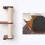Wall Mounted Cat Climbing Pole - Sisal English Chestnut Bamboo 2-Tier Leaf Shelf Charcoal Cork Pad Cat Scratcher Catastrophic Creations
