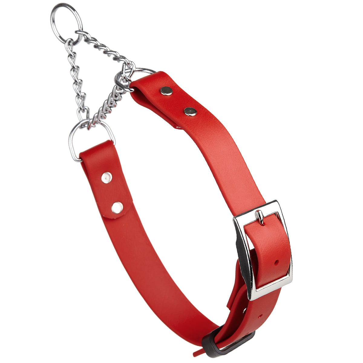 Biothane Adjustable Martingale Collar with Metal Buckle Cherry Red Dog Collars Dogline
