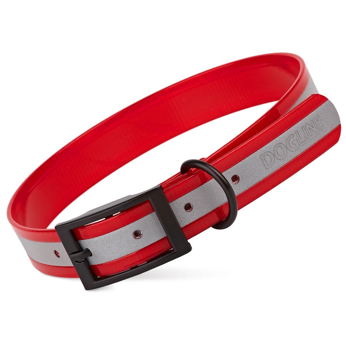 Biothane Translucent Reflective Dog Collar Red Dog Collars Dogline