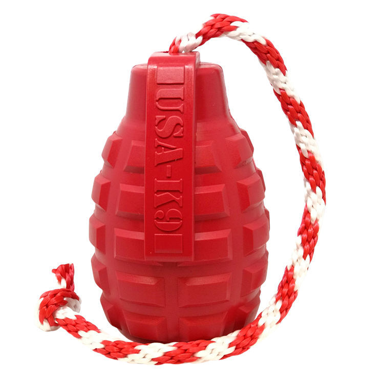 USA-K9 Grenade Rubber Dog Chew Toy | K9 Handler Reward Toy | Blue | USA Made Rubber Dog Toys SodaPup/True Dogs, LLC