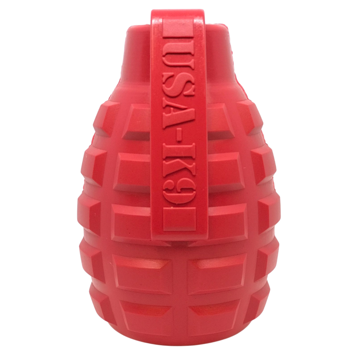 USA-K9 Grenade Rubber Dog Chew Toy | K9 Handler eDispenser Toy | Red & Blue | USA Made Rubber Dog Toys SodaPup/True Dogs, LLC