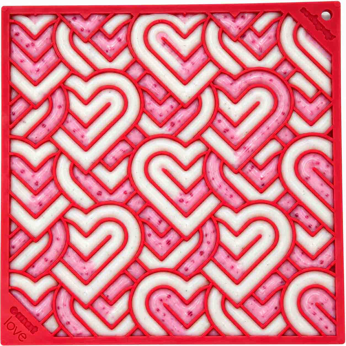 Love eMat - Enrichment Lick Mat for Dogs and Cats| Heart Design | SodaPup EMAT SodaPup/True Dogs, LLC