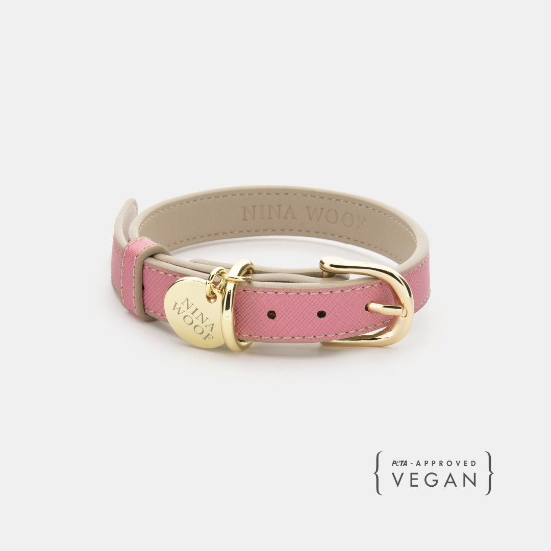 Collar - Vegan Leather - Rio Pink Rio Pet Collars & Harnesses Nina Woof