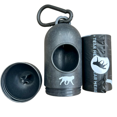 bamboo poop bag dispenser + compostable roll Dog Poop Bag Dispenser rōmng