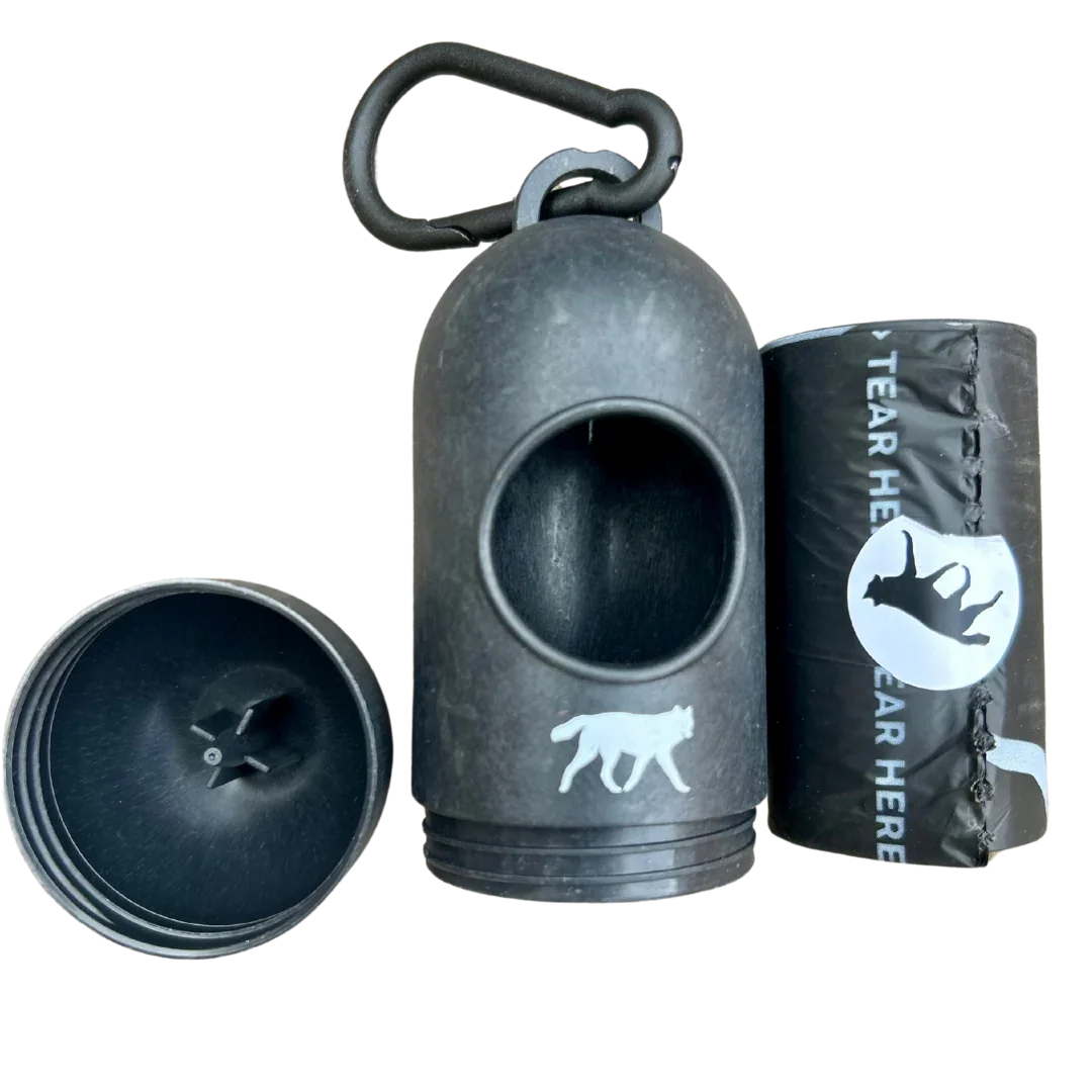 bamboo poop bag dispenser + compostable roll Dog Poop Bag Dispenser rōmng