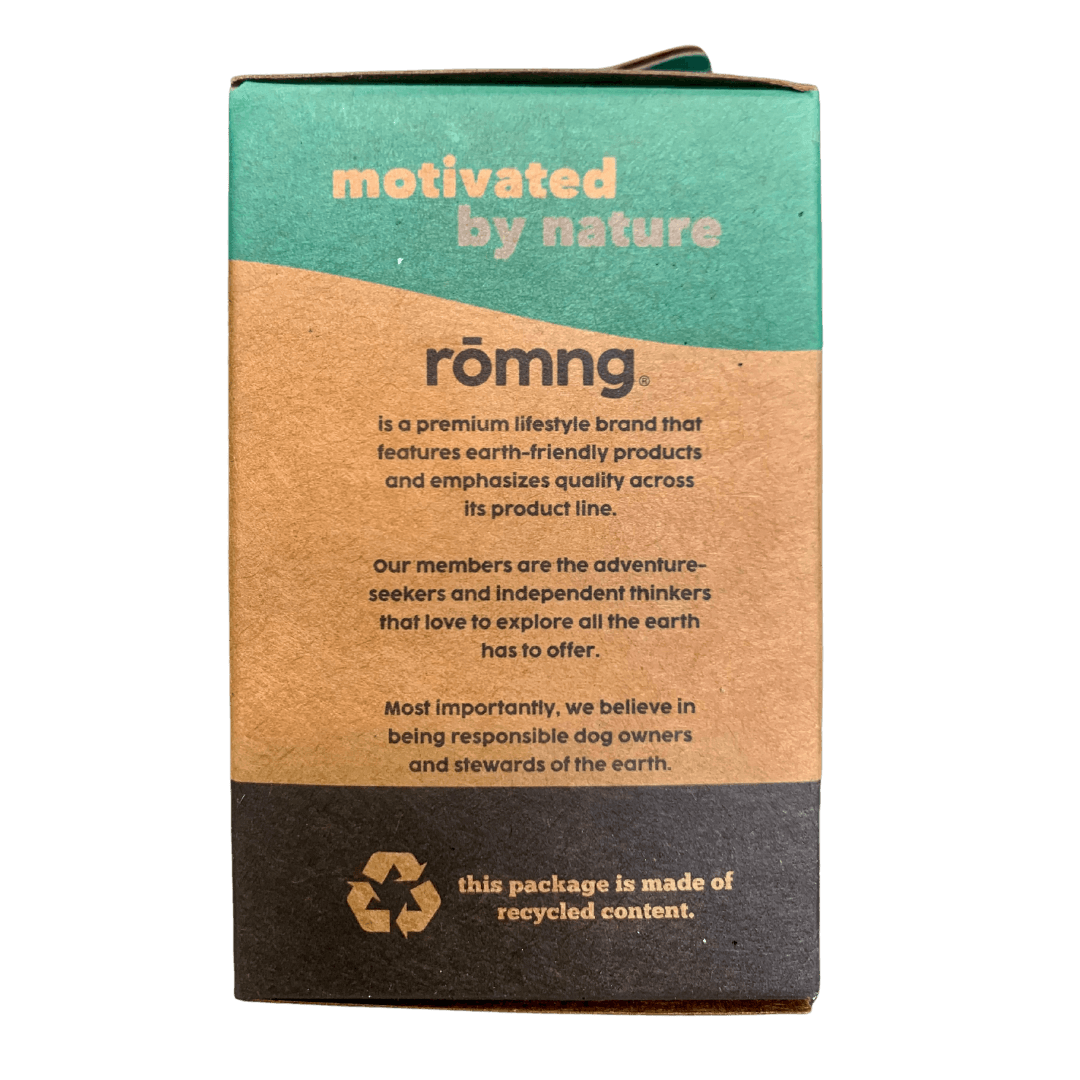 compostable plant-based dog poop bags + bamboo dispenser Compostable Dog Poop Bags rōmng