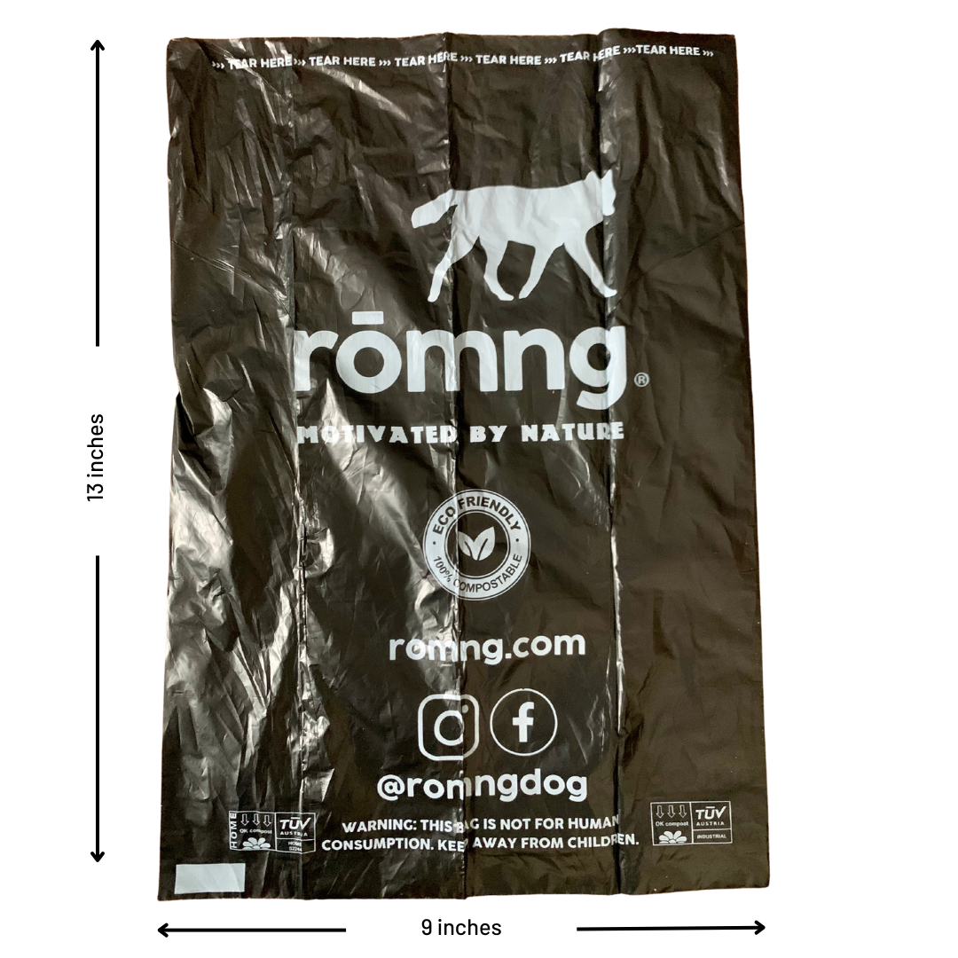 bamboo poop bag dispenser + compostable roll Dog Poop Bag Dispenser rōmng