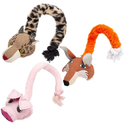 Safari Animal Toys + Ball & Rope Version Dog Toys Dogline