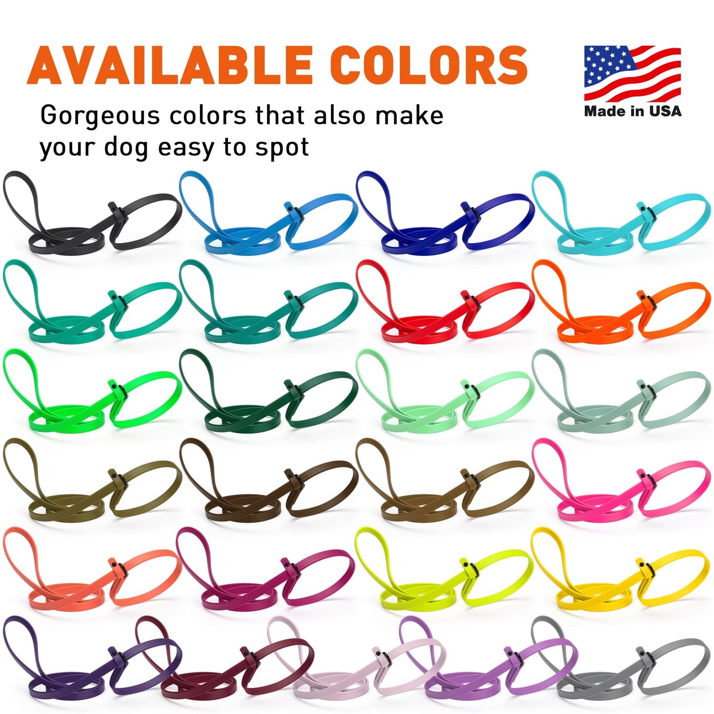 Biothane Slip Lead for Dogs, 5FT and 7FT Dog Leashes Dogline
