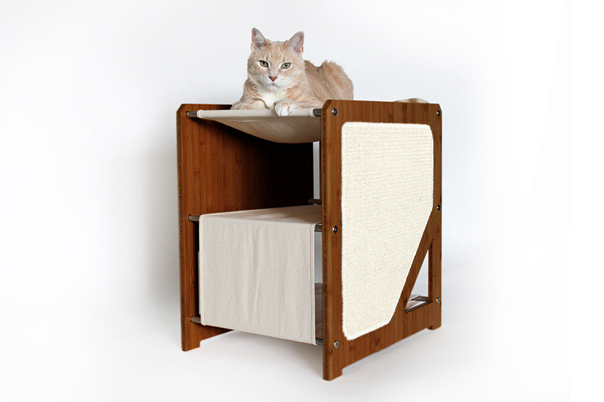 The Grotto - Short Cat Tree for Small Spaces Cat Condo Catastrophic Creations