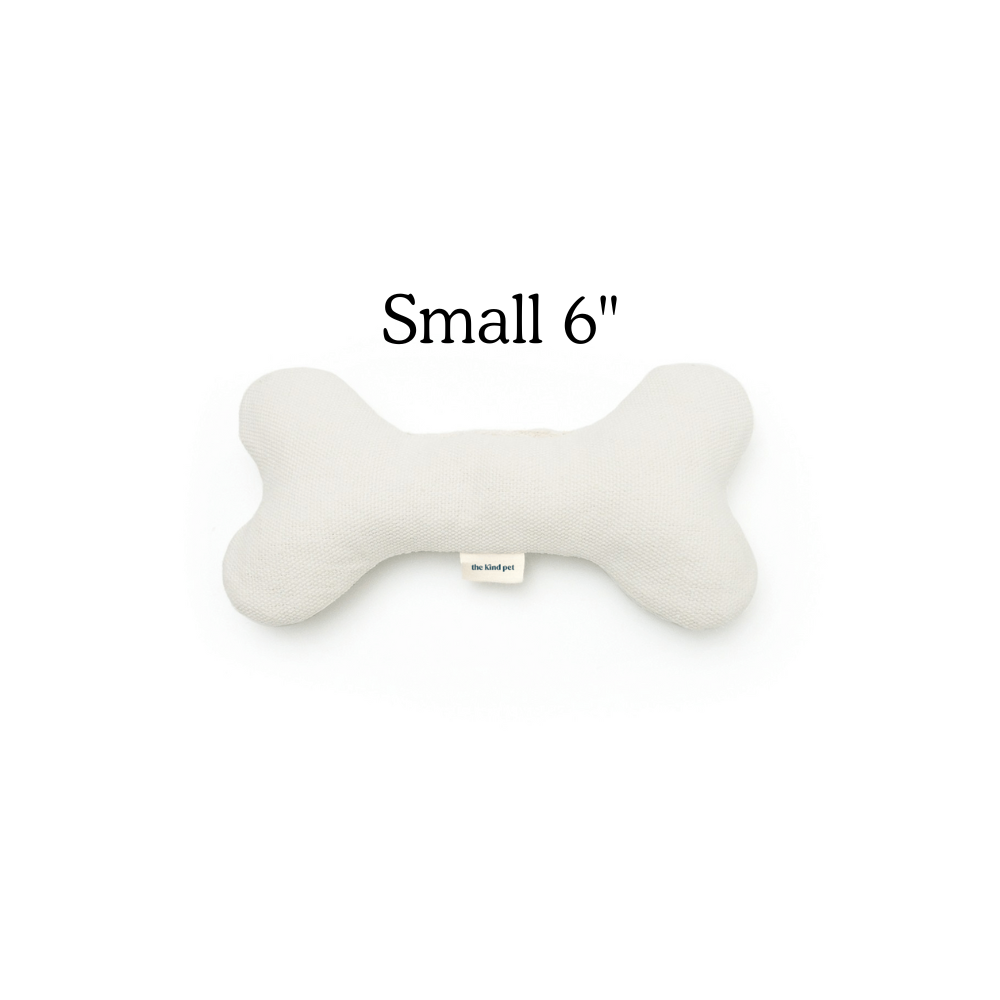 Boba & Vespa Plush Hemp Dog Toy Bone for Gentle Chewers Small (6") Dog Bones The Kind Pet
