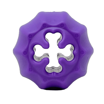 Cross Bones Bully Stick Holder &amp; Chew Toy for Heavy Chewers | Purple | USA Made Crossed Bones Chew Toy & Treat Dispenser Rubber Dog Toys SodaPup/True Dogs, LLC