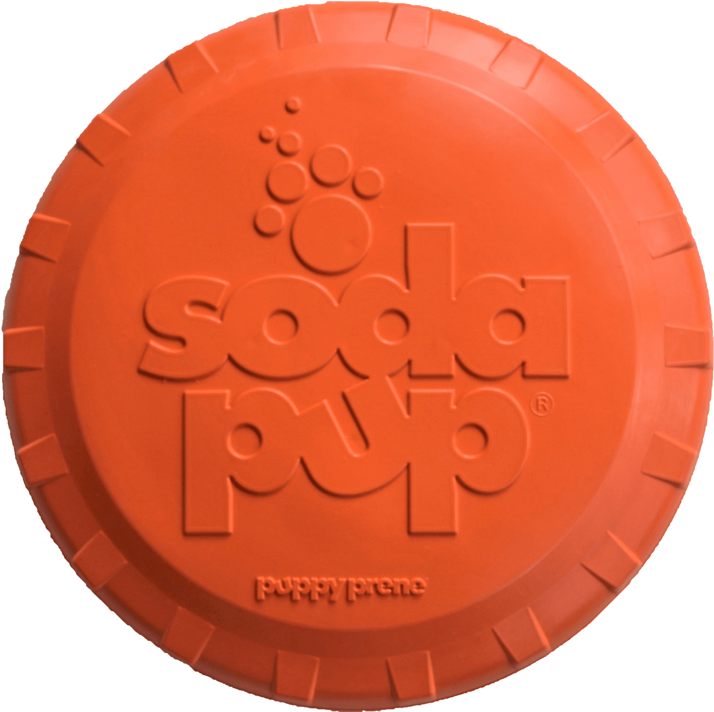 Bottle Top Flyer Rubber Frisbee for Dogs | Orange | Vet Approved | USA Made Rubber Dog Toys SodaPup/True Dogs, LLC