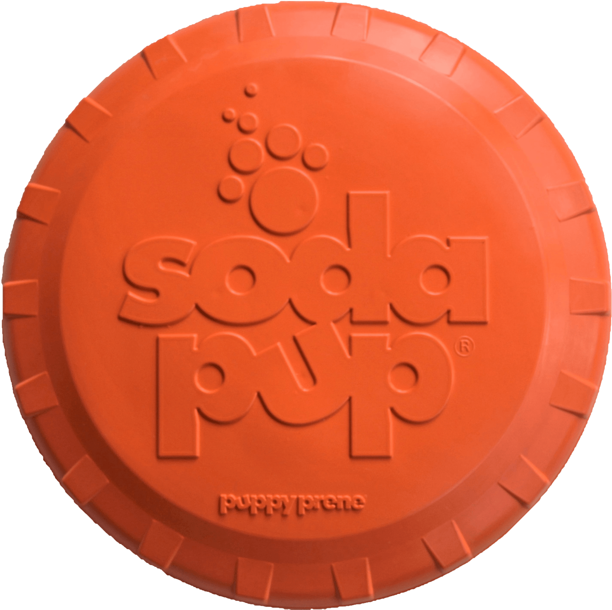 Bottle Top Flyer Rubber Frisbee for Dogs | Orange | Vet Approved | USA Made Rubber Dog Toys SodaPup/True Dogs, LLC