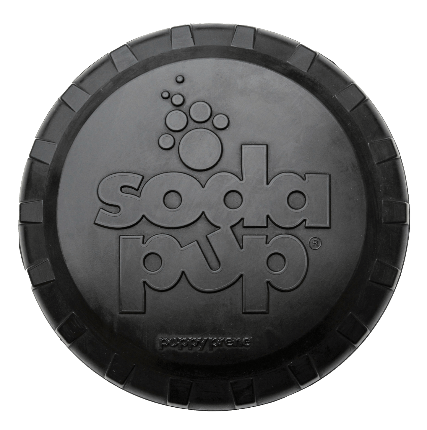 Magnum Bottle Top Flyer Rubber Frisbee for Heavy Chewers | Large | USA Made Large Flyer (9.75" Diameter) Rubber Dog Toys SodaPup/True Dogs, LLC