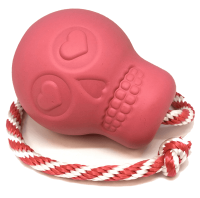 USA-K9 Skull Dog Chew Toy & Treat Dispenser - Made in USA | SodaPup LARGE PINK SKULL REWARD Rubber Dog Toys SodaPup/True Dogs, LLC