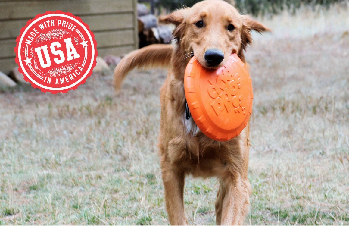 Bottle Top Flyer Rubber Frisbee for Dogs | Orange | Vet Approved | USA Made Rubber Dog Toys SodaPup/True Dogs, LLC