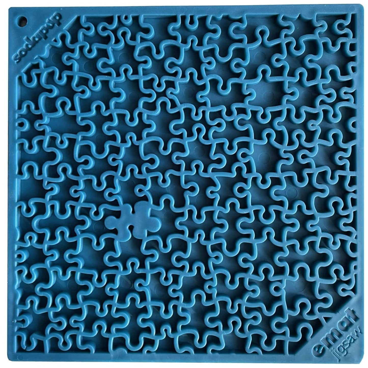 Jigsaw Puzzle eMat - Enrichment Lick Mat for Dogs and Cats | eMat Enrichment Toy for Anxiety Relief | USA Made Jigsaw Puzzle E-mat - Blue EMAT SodaPup/True Dogs, LLC
