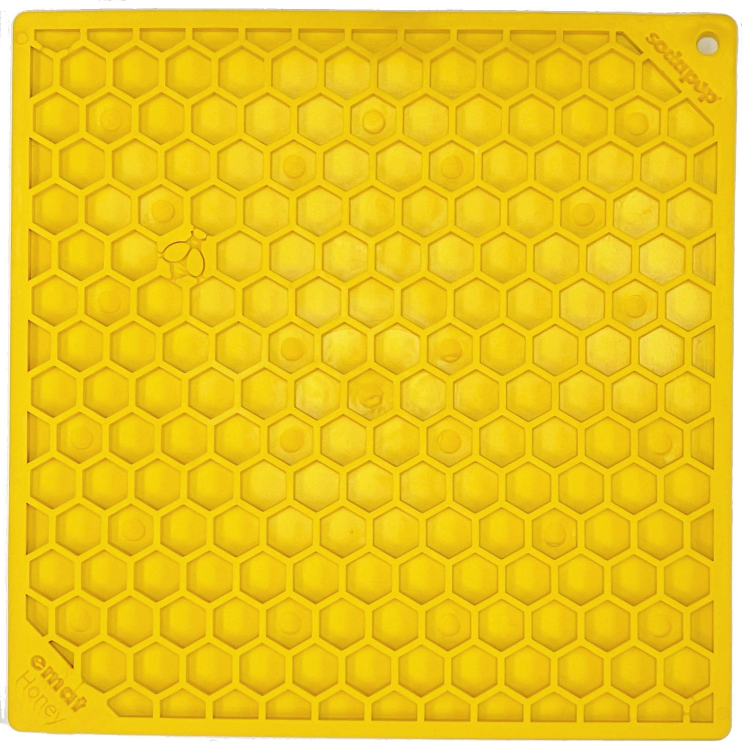 Honeycomb eMat - Enrichment Lick Mat for Dogs and Cats | eMat Enrichment Toy for Anxiety Relief | SodaPup Honeycomb E-Mat - large yellow EMAT SodaPup/True Dogs, LLC