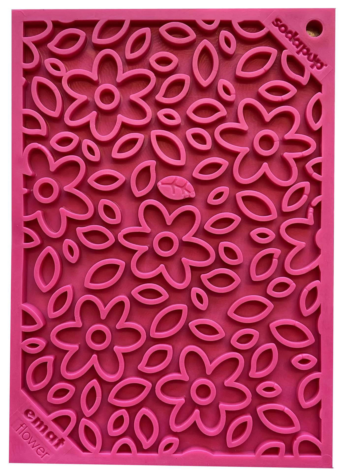 Flower Power eMat - Enrichment Lick Mat for Dogs and Cats | Flower Design | USA Made Flower Power eMat - small pink EMAT SodaPup/True Dogs, LLC