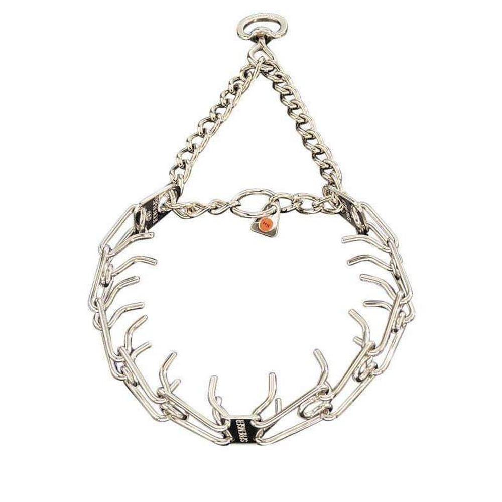 Herm Sprenger - ULTRA-PLUS Training Collar with Center-Plate and Assembly Chain - Stainless Steel Gauge 4.00 mm X Length 25 in (63 cm) with Swivel Collars, Prong/Pinch Dog Collars Dogline