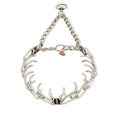 Herm Sprenger - ULTRA-PLUS Training Collar with Center-Plate and Assembly Chain - Stainless Steel Gauge 4.00 mm X Length 25 in (63 cm) with Swivel Collars, Prong/Pinch Dog Collars Dogline