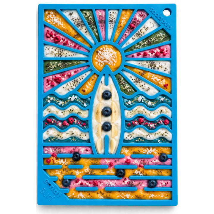 Surf's Up eMat - Small Lickmat for Dogs and Cats | Beach-Themed Design | SodaPup EMAT SodaPup/True Dogs, LLC