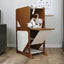 The Overlook - Sturdy - Bamboo Cat Tree English Chestnut Bamboo Natural Canvas No Cat Condo Catastrophic Creations