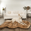 PupRug by Paw.com® Faux Fur Orthopedic Dog Bed - Curve Sable Tan Giant (60" L x 35" W) Dog Beds Paw