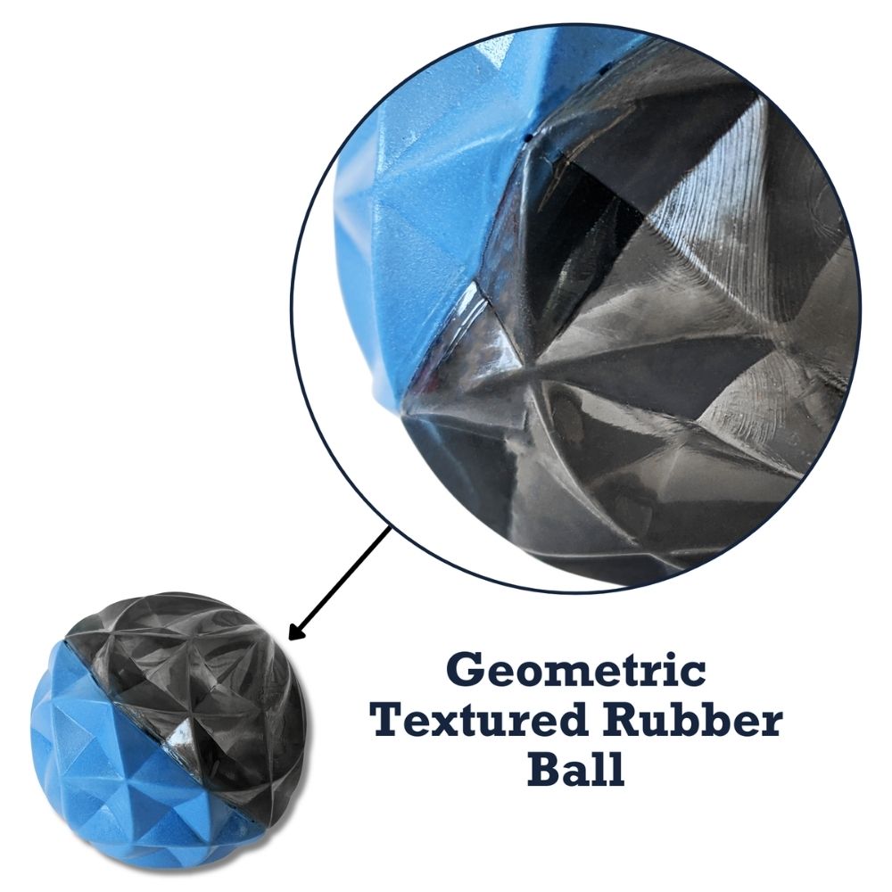 Country Living Geometric Textured Ball Dog Chew Toy, Interactive Rubber Toy for Mental Stimulation – Large Chew Toys American Pet Supplies