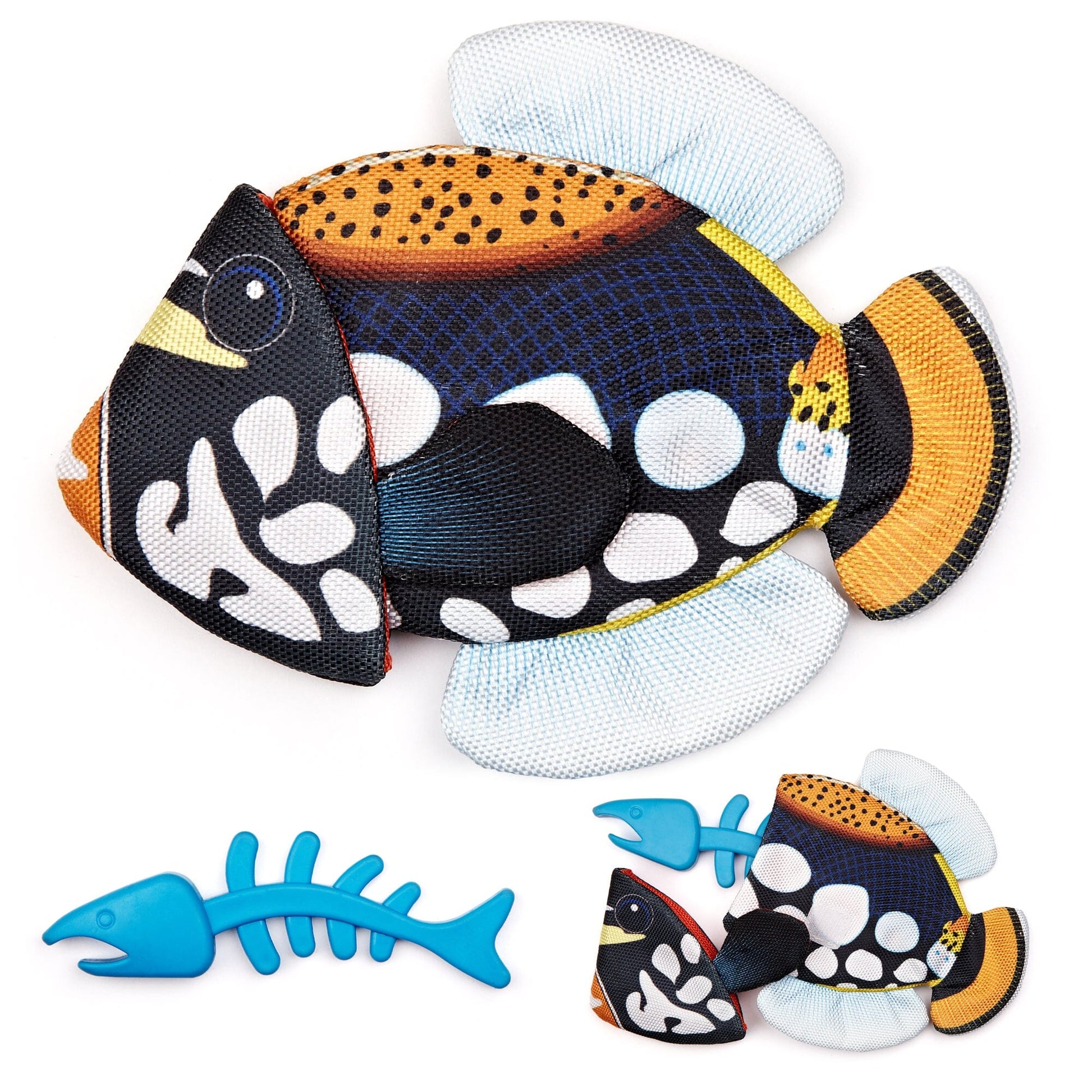 Tropical Crinkle + Bone Inside Fish Dog Toys Emperor Angelfish Dog Toys Dogline