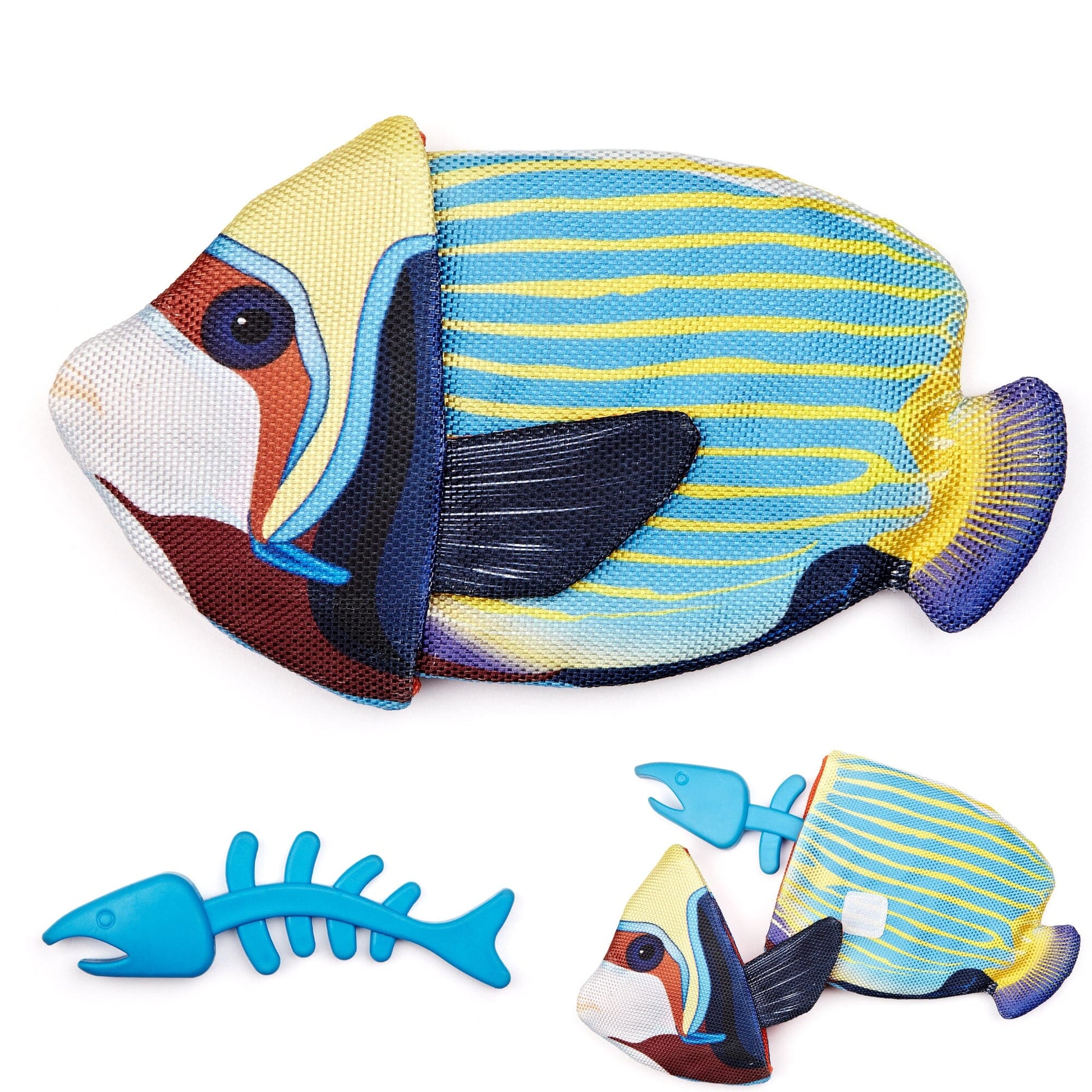 Tropical Crinkle + Bone Inside Fish Dog Toys Triggerfish Dog Toys Dogline