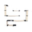 The Roman - A Wall Mounted Cat Scratcher Tree Onyx Bamboo Natural Canvas None Cat Condo Catastrophic Creations