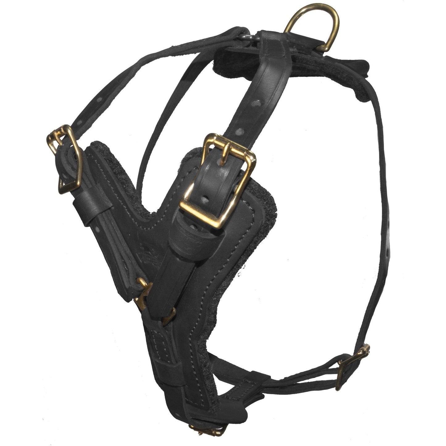 Viper Typhoon Leather Working Dog Harness Black Harnesses Dogline