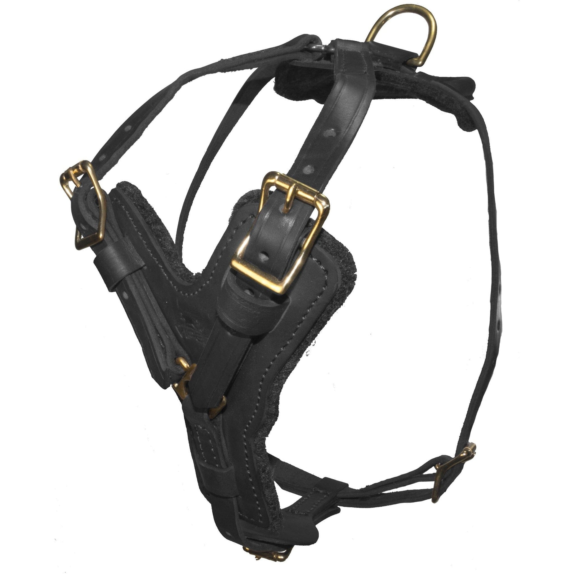 Viper Typhoon Leather Working Dog Harness Black Harnesses Dogline