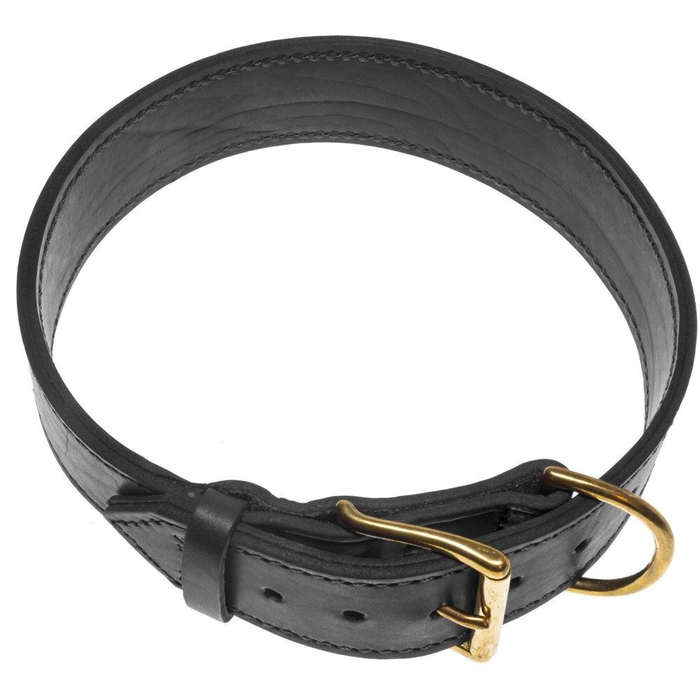 Viper Leather Two-Ply Collar Black Dog Collars Dogline