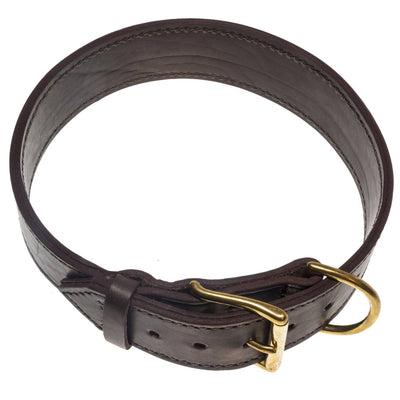 Viper Leather Two-Ply Collar Brown Dog Collars Dogline