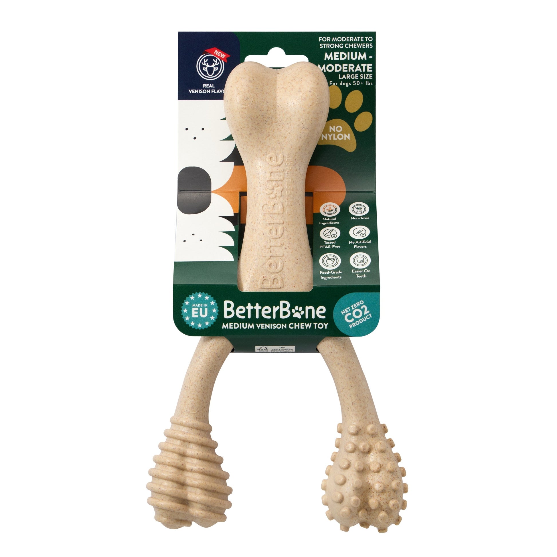 BetterBone MODERATE Chew Toy Large Venison Dog Toys BetterBone All Natural Eco-Friendly Dog Chews & Bones