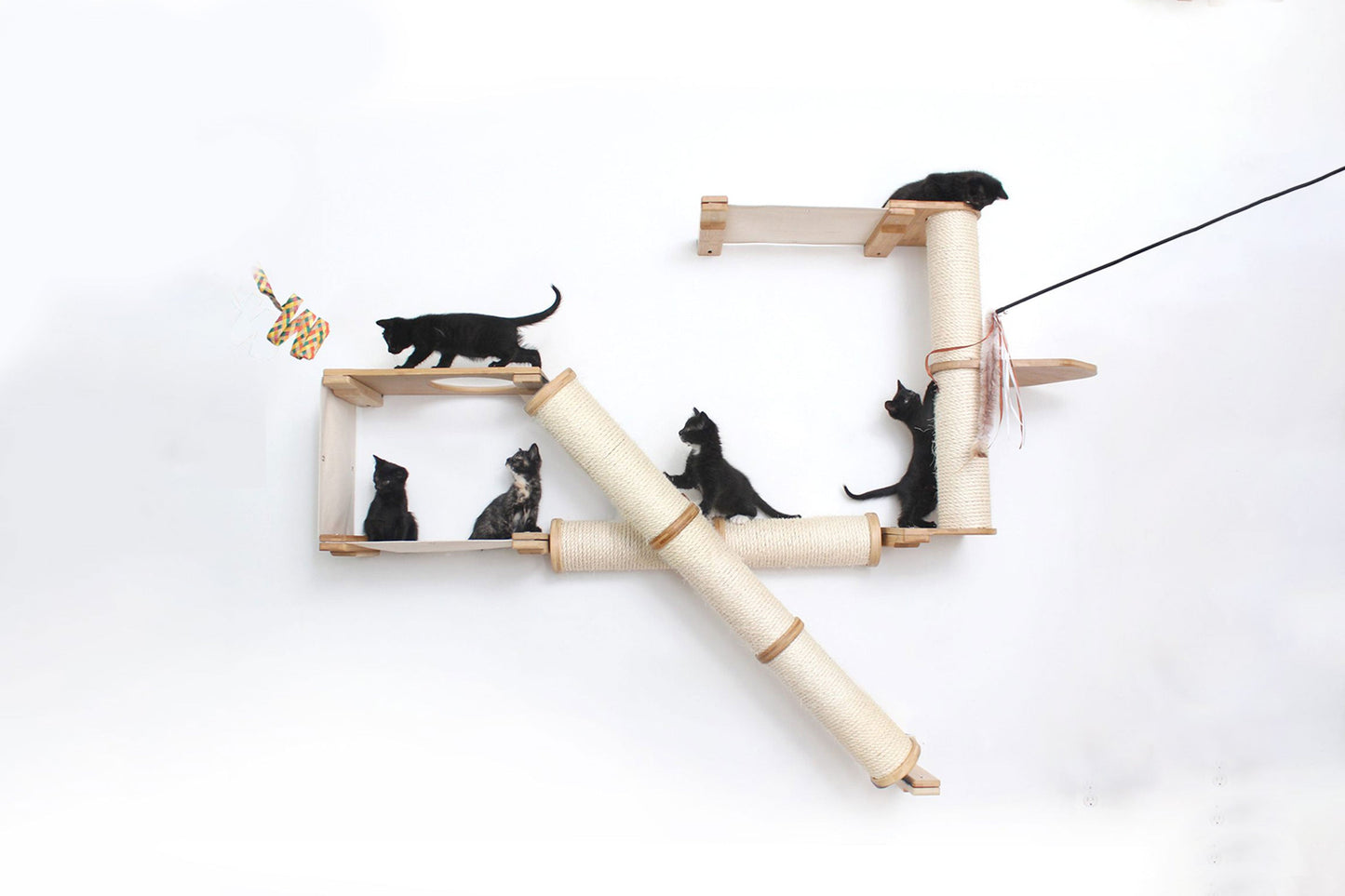 The Crossroads - Cat Wall Scratcher - Tree with Ramp Cat Condo Catastrophic Creations