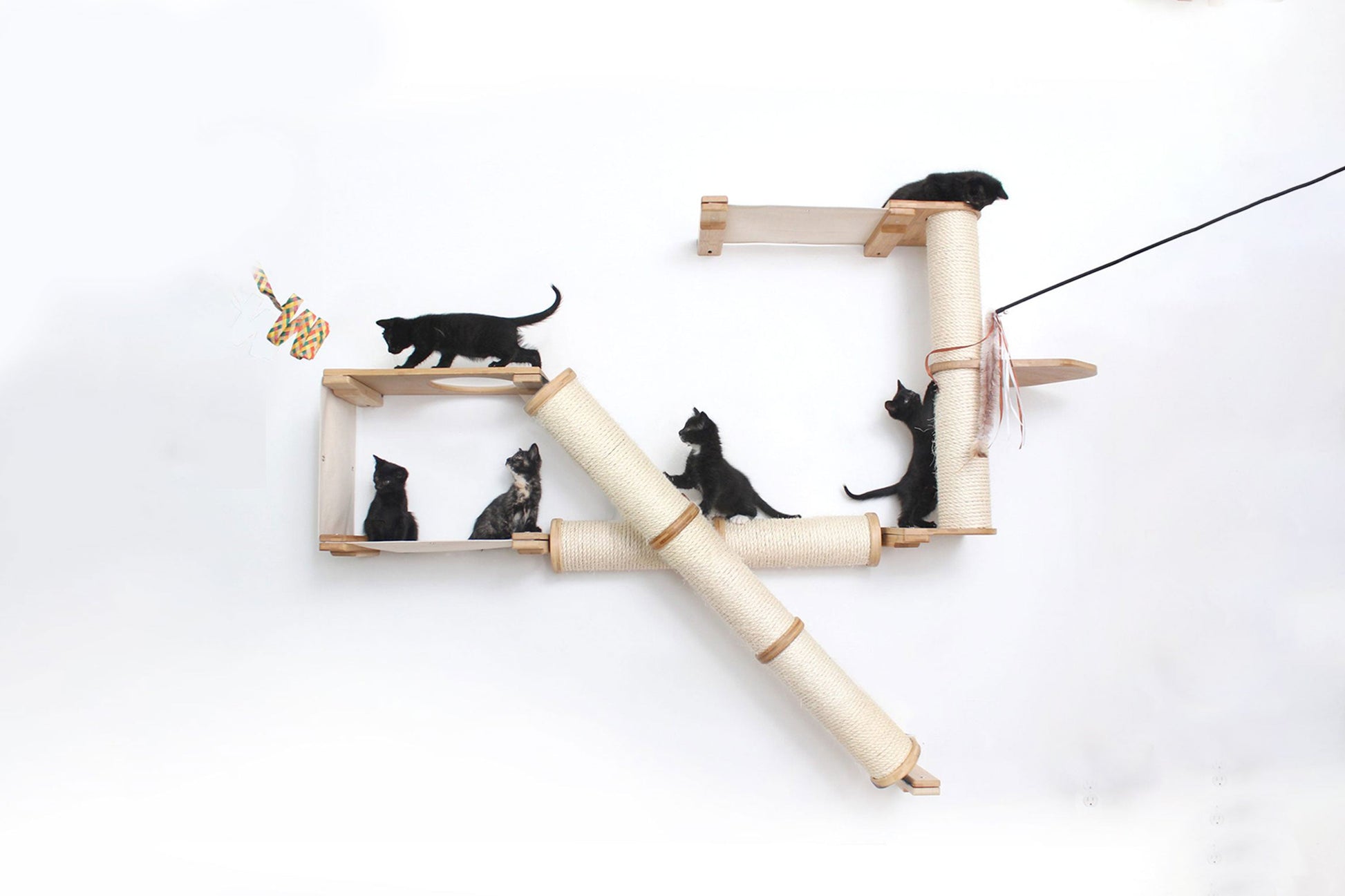 The Crossroads - Cat Wall Scratcher - Tree with Ramp Cat Condo Catastrophic Creations