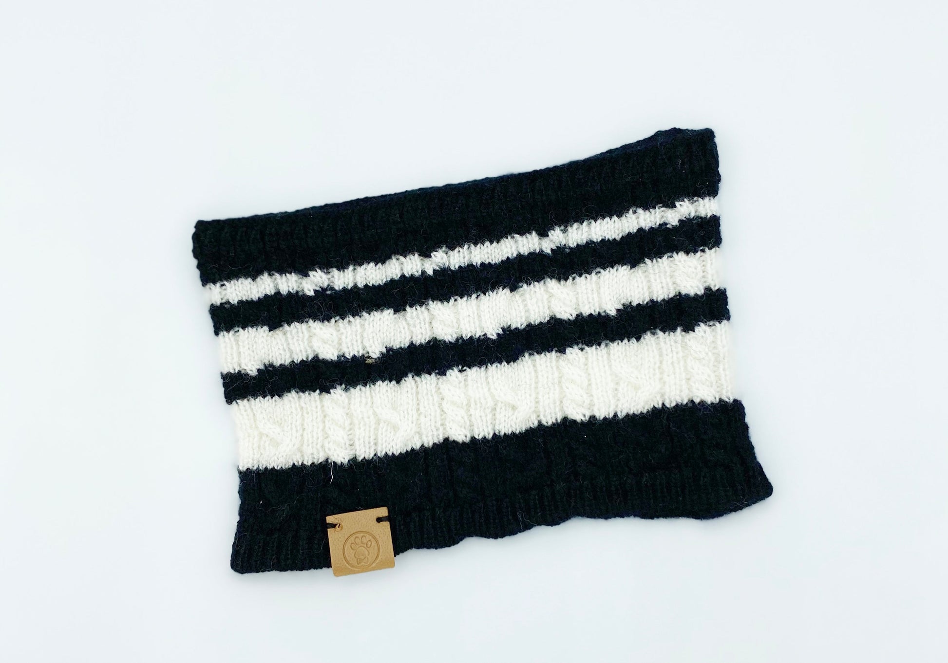 Cashmere Blend Scarf sets for Pets and their humans, Black and White XS BANDANA BESPOKE PAWS