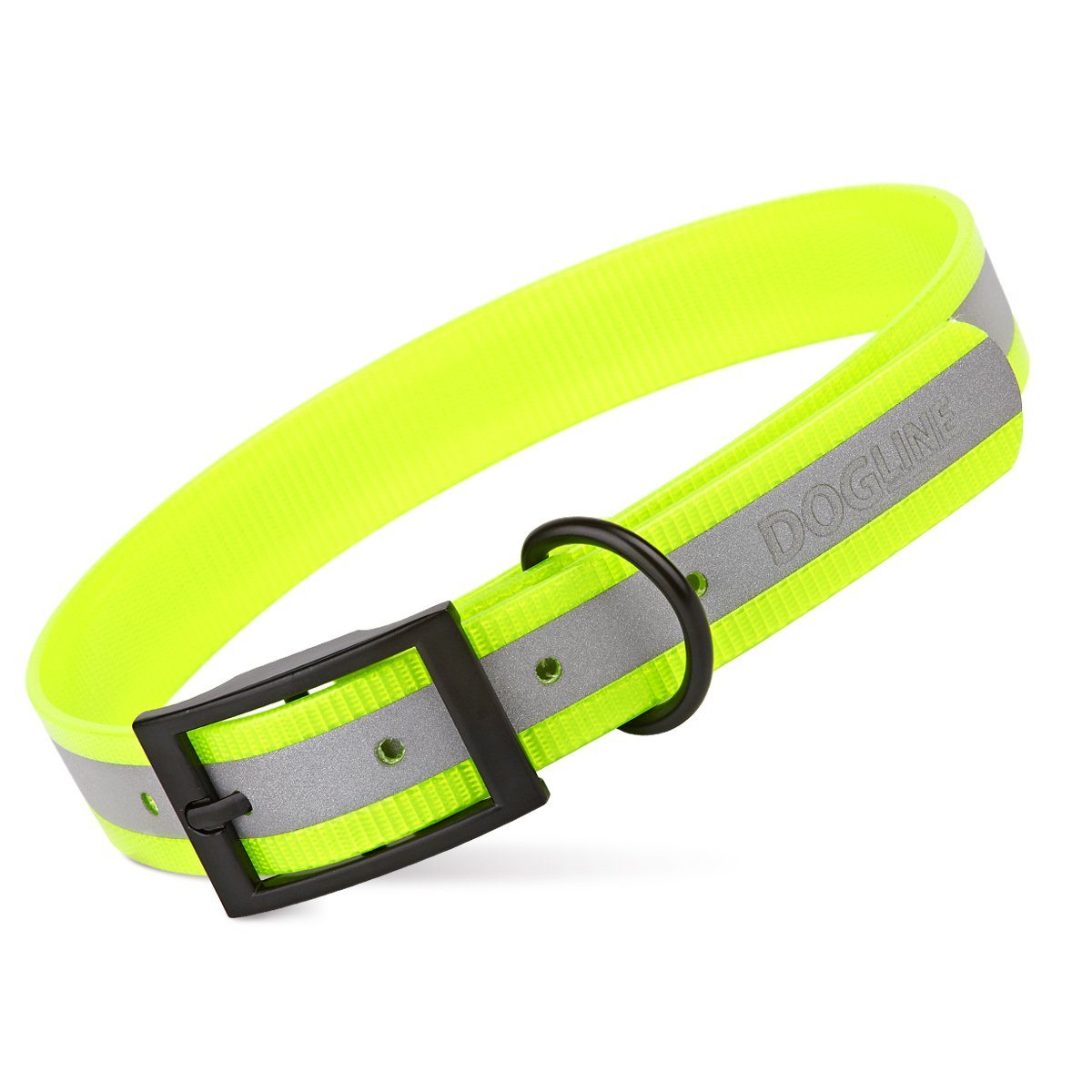 Biothane Translucent Reflective Dog Collar Yellow Dog Collars Dogline